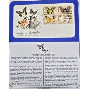 American Butterflies Nature's Poetry In Flight 1977 FDC